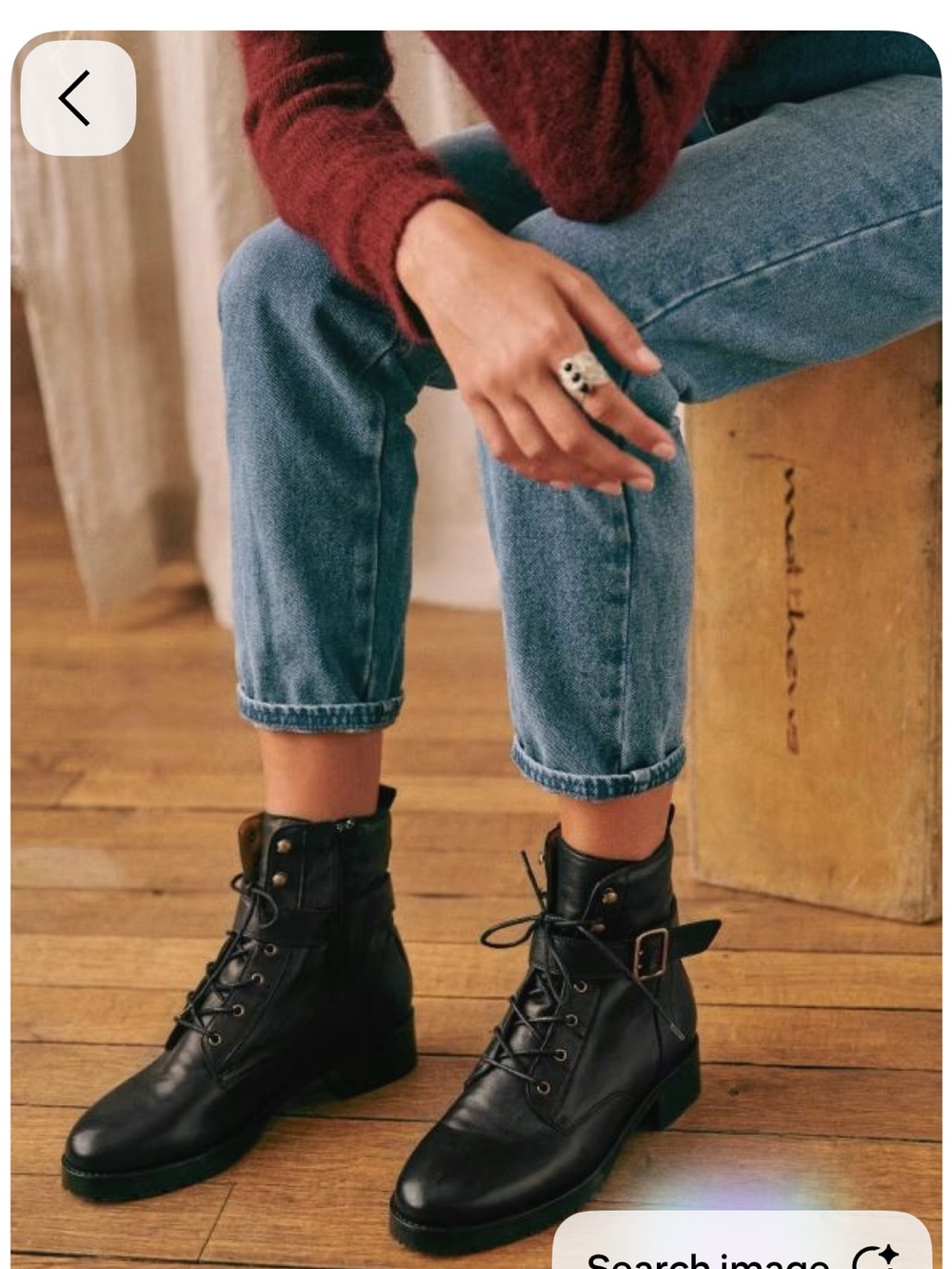 Sezane Dana Ankle Boots Smooth Black - Size 10